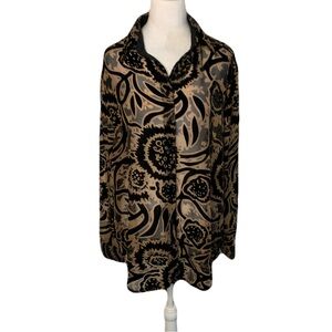 Finley Large Black Sheer Velvet Burnout Paisley Floral Whimsigoth Gothic Top
